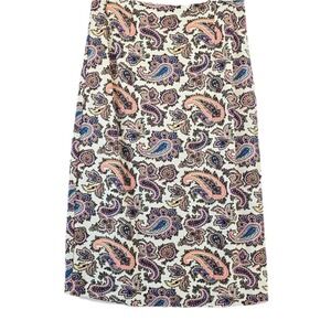 Dainty‎ Jewell's Paisley Skirt Women's Small Modest Classic Timeless Print White